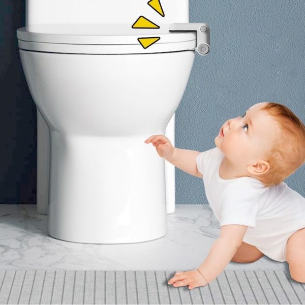 Durable Grey Baby Safety Toilet Lock