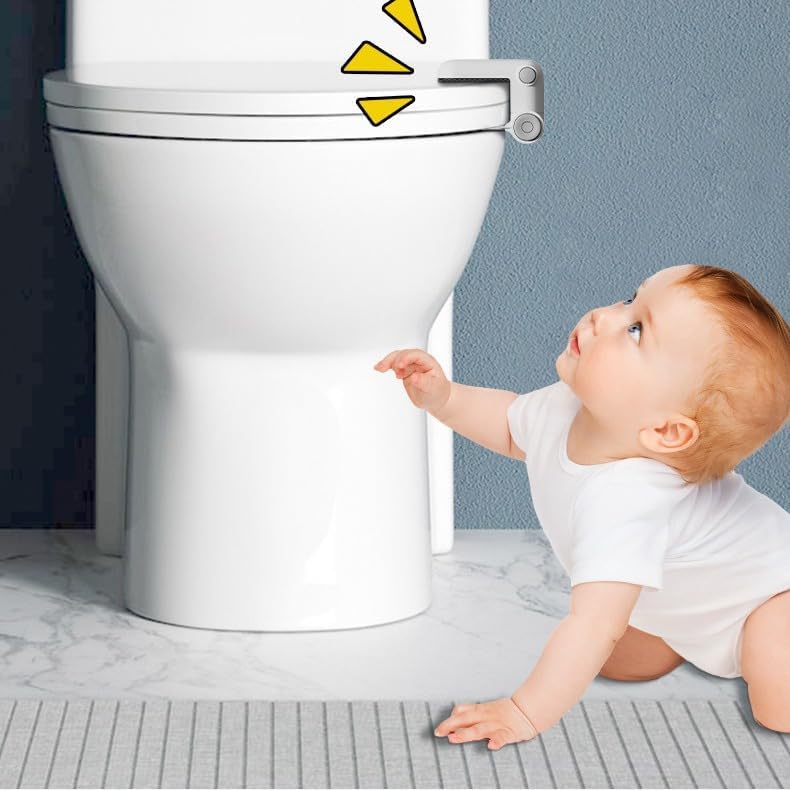 Durable Grey Baby Safety Toilet Lock