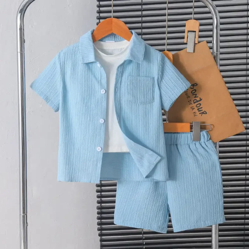 Blue Summer Baby Boy Outfit Set