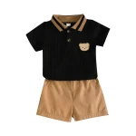 Classy Baby Boy Summer Two-Piece Set-Black