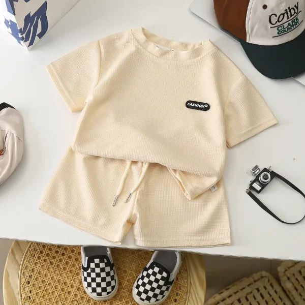 Soft Casual Baby Boy Outfit Set-biege