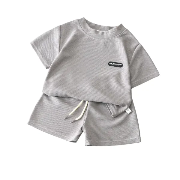 Soft Casual Baby Boy Outfit Set-grey