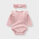 Stylish 2-Piece Newborn Bodysuit Set-pink