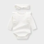 Stylish 2-Piece Newborn Bodysuit Set-white