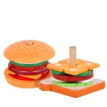 Wooden Burger Sandwich Stacking Toy for Kids