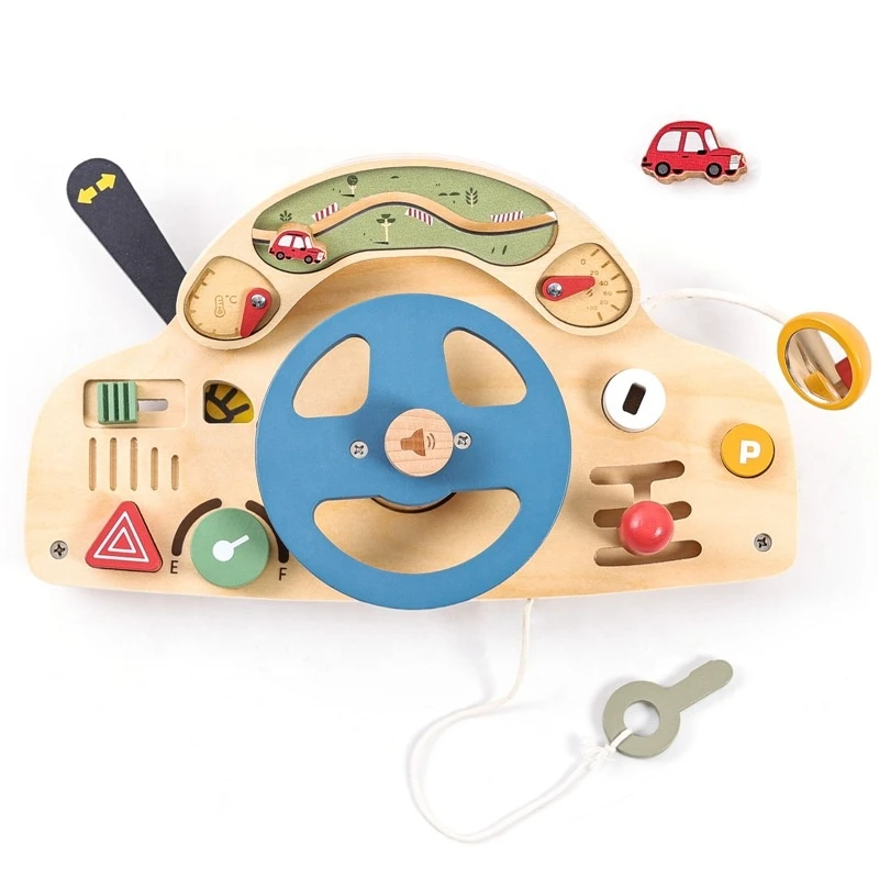 Wooden Montessori Steering Wheel Toy for Kids