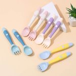 Beautiful Baby Colours Bendable Baby Feeding Training Spoon & Fork Set