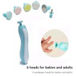 Bestcare Mini Electric Baby Nail File, 6 Changeable Heads, with LED Front Light